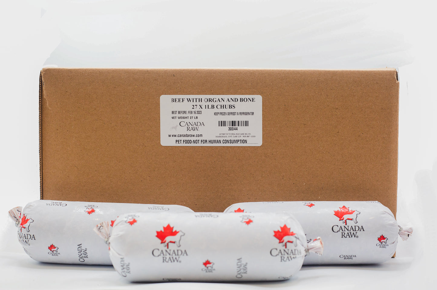 Medium Ground Beef with Organ and Bone (27 x 1lb chub case)