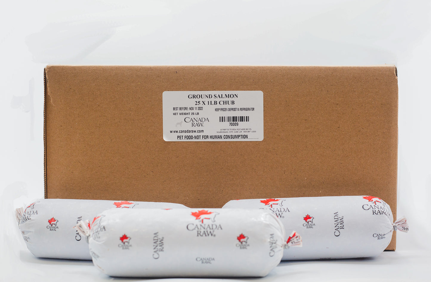 Ground Salmon Plain 25 LB Chubs