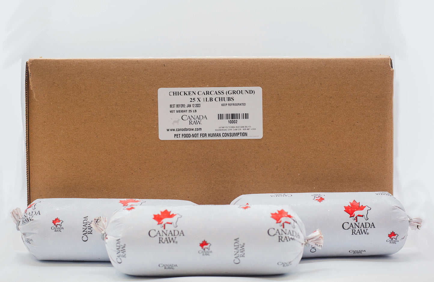 Chicken Carcass- 25 LB (1LB Chubs Frozen)