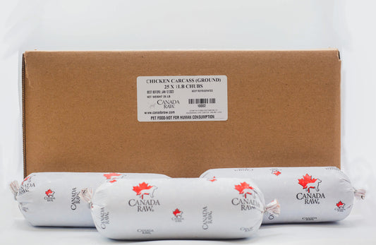Chicken Carcass- 25 LB (1LB Chubs Frozen)