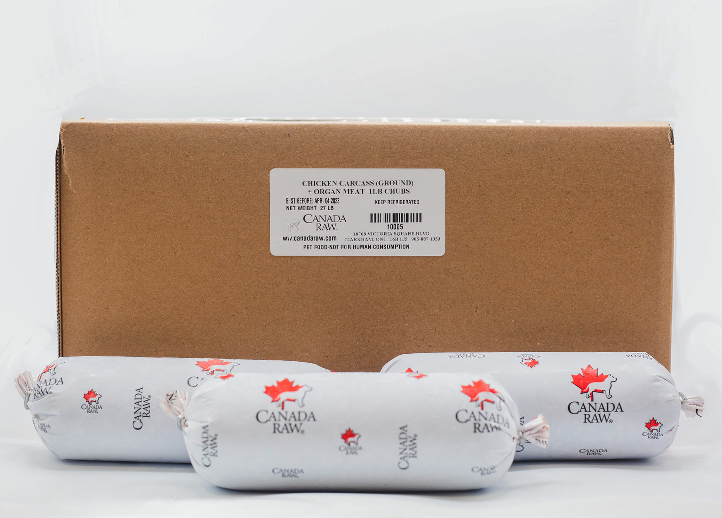 Chicken Carcass - (Ground) 25 LB + 2 LB Organs = 27 LB (1LB Chubs Frozen)