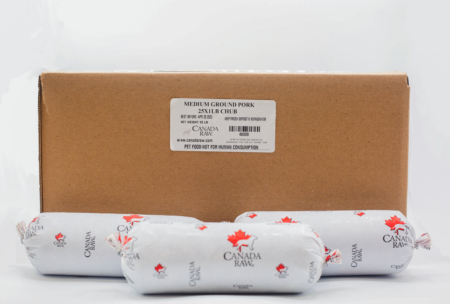 Medium Ground Pork 70-75% lean (25 x 1lb chub case)