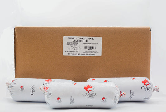 Medium Ground Pork 70-75% lean  (25  x 1lb chub case)