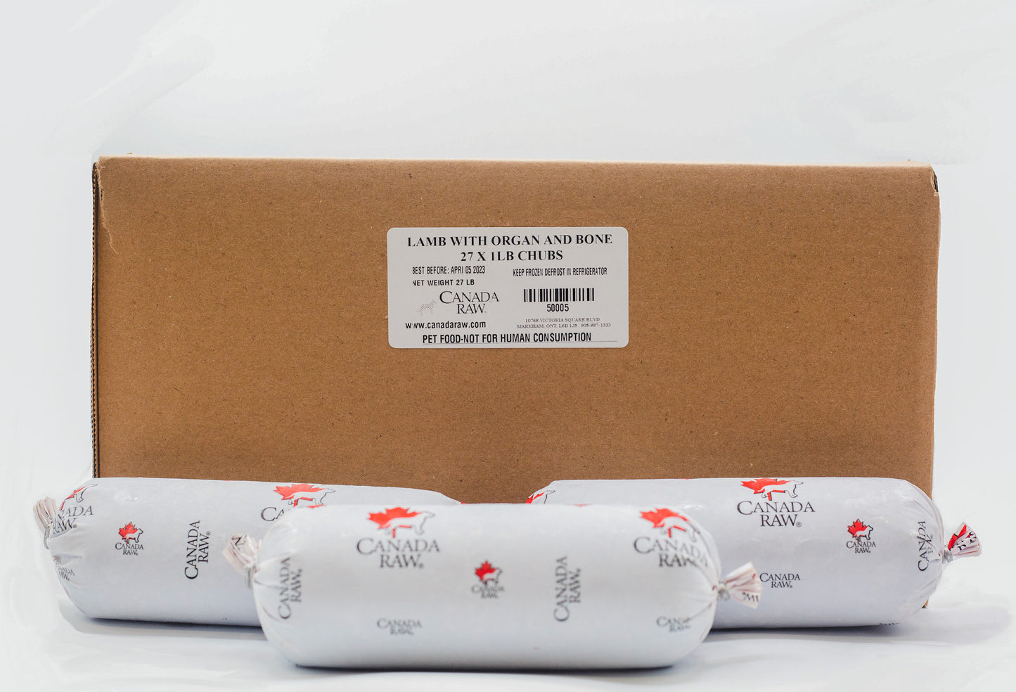 Ground Lamb with Organ and Bone (27 x 1lb chub case)